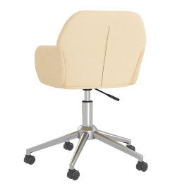 Chaise pivotante de bureau Crème Tissu