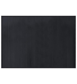 Tapis rectangulaire noir 70x100 cm bambou