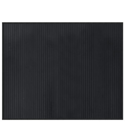 Tapis rectangulaire noir 80x100 cm bambou