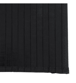 Tapis rectangulaire noir 70x200 cm bambou