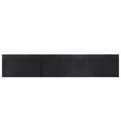 Tapis rectangulaire noir 60x300 cm bambou