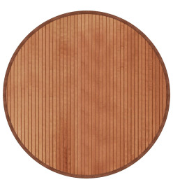 Tapis rond marron 80 cm bambou