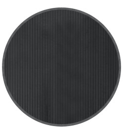 Tapis rond gris 80 cm bambou