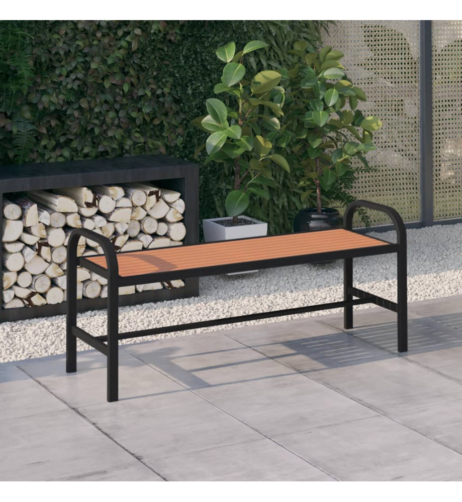 Banc de jardin 124,5 cm acier et WPC marron et noir