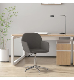 Chaise pivotante de bureau Gris foncé Tissu