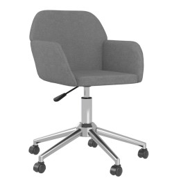 Chaise pivotante de bureau Gris clair Tissu