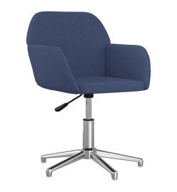 Chaise pivotante de bureau Bleu Tissu