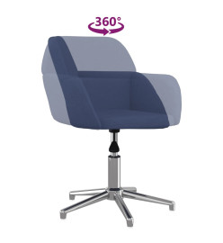 Chaise pivotante de bureau Bleu Tissu