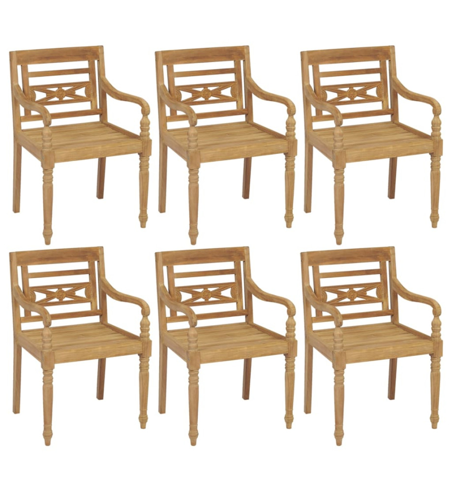 Chaises Batavia 6 pcs Bois de teck solide