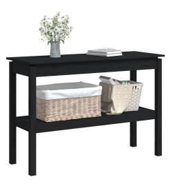 Table console Noir 110x40x75 cm Bois de pin solide