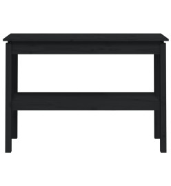 Table console Noir 110x40x75 cm Bois de pin solide