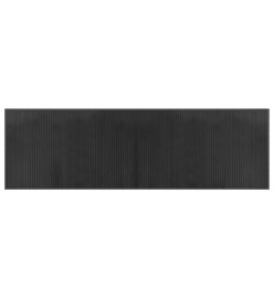 Tapis rectangulaire gris 60x200 cm bambou