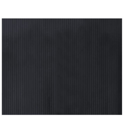 Tapis rectangulaire noir 80x100 cm bambou