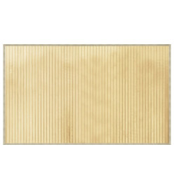 Tapis rectangulaire naturel clair 60x100 cm bambou