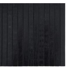 Tapis rectangulaire noir 60x200 cm bambou