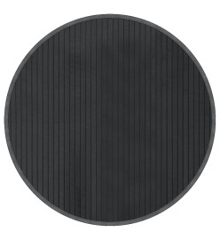 Tapis rond gris 60 cm bambou