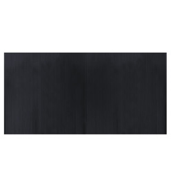 Tapis rectangulaire noir 100x200 cm bambou