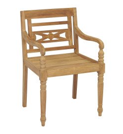 Chaises Batavia avec coussins 6 pcs Bois de teck solide