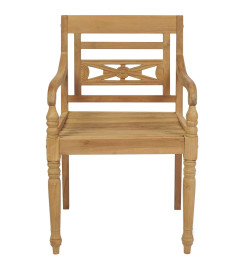 Chaises Batavia avec coussins 6 pcs Bois de teck solide