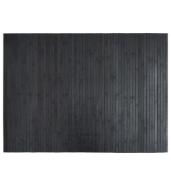 Tapis rectangulaire gris 70x100 cm bambou