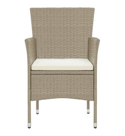 Ensemble de salle à manger de jardin 3 pcs Résine tressée Beige