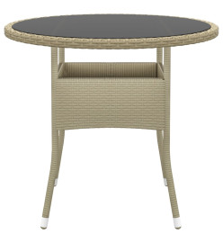 Ensemble de salle à manger de jardin 3 pcs Résine tressée Beige