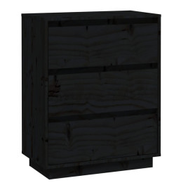 Buffet Noir 60x34x75 cm Bois massif de pin