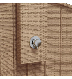 Douche d'extérieur beige 100x100x241,5cm poly rotin bois acacia