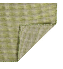 Tapis à tissage plat d'extérieur 80x250 cm Vert