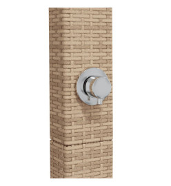 Douche d'extérieur beige 50x55x224cm résine tressée bois acacia