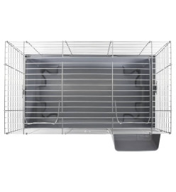 Cage pour petits animaux gris 80x45x39 cm PP et métal