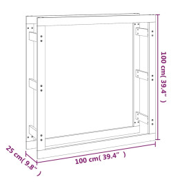 Support pour bois de chauffage Gris 100x25x100 cm Bois de pin