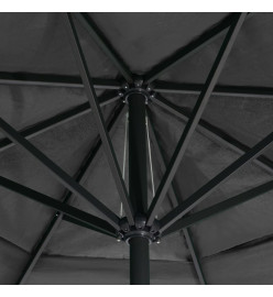 Parasol d'extérieur avec mât en aluminium 600 cm Anthracite