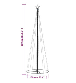 Arbre de Noël cône 310 LED Blanc chaud 100x300 cm