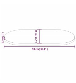 Dessus de table 90x45x2,5 cm bois de pin massif ovale