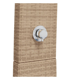 Douche d'extérieur beige 55x60x224cm résine tressée bois acacia