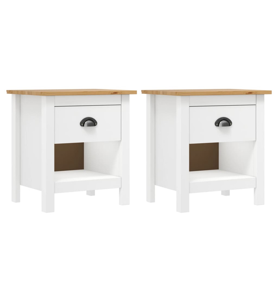 Tables de chevet 2 pcs Hill 46x35x49,5 cm Bois de pin solide