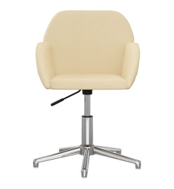 Chaise pivotante de bureau Crème Tissu