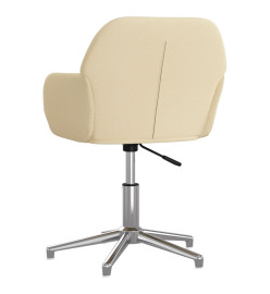 Chaise pivotante de bureau Crème Tissu