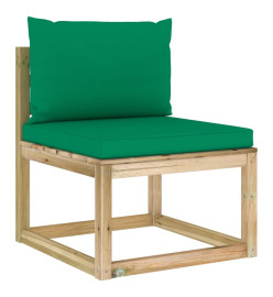 Salon de jardin 7 pcs avec coussins bois de pin imprégné