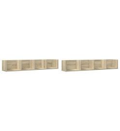 Armoires murales 2pcs chêne sonoma 99x18x16,5cm bois ingénierie