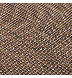 Tapis à tissage plat d'extérieur 80x250 cm Marron