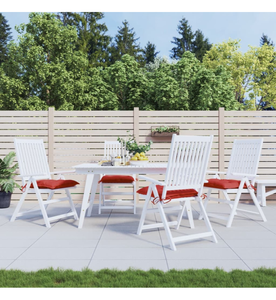 Coussins de chaise lot de 4 40x40x7 cm tissu oxford rouge Coussins de chaise lot de 4 40x40x7 cm tissu oxford rouge