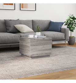 Table basse avec lumières LED sonoma gris 50x50x40 cm