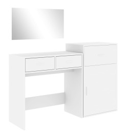 Ensemble de coiffeuse 3 pcs blanc bois d'ingénierie