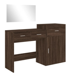 Ensemble de coiffeuse 3 pcs chêne marron bois d'ingénierie