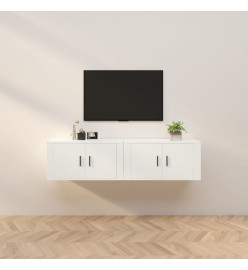 Meubles TV muraux 2 pcs blanc 80x34,5x40 cm