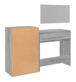 Ensemble de coiffeuse 3 pcs sonoma gris bois d'ingénierie