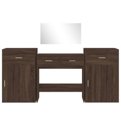 Ensemble de coiffeuse 4 pcs chêne marron bois d'ingénierie