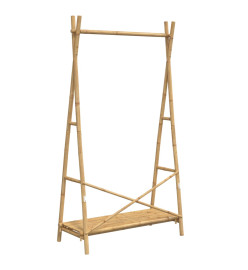 Porte-vêtement avec étagère 102x50x190 cm bambou